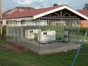 Generators that provide power to the hospital when the electricity fails.