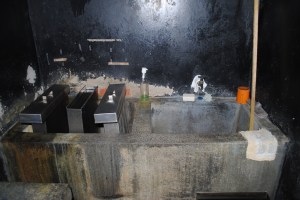 Developing tanks in the darkroom