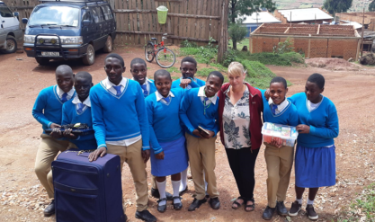 Children leaving for school